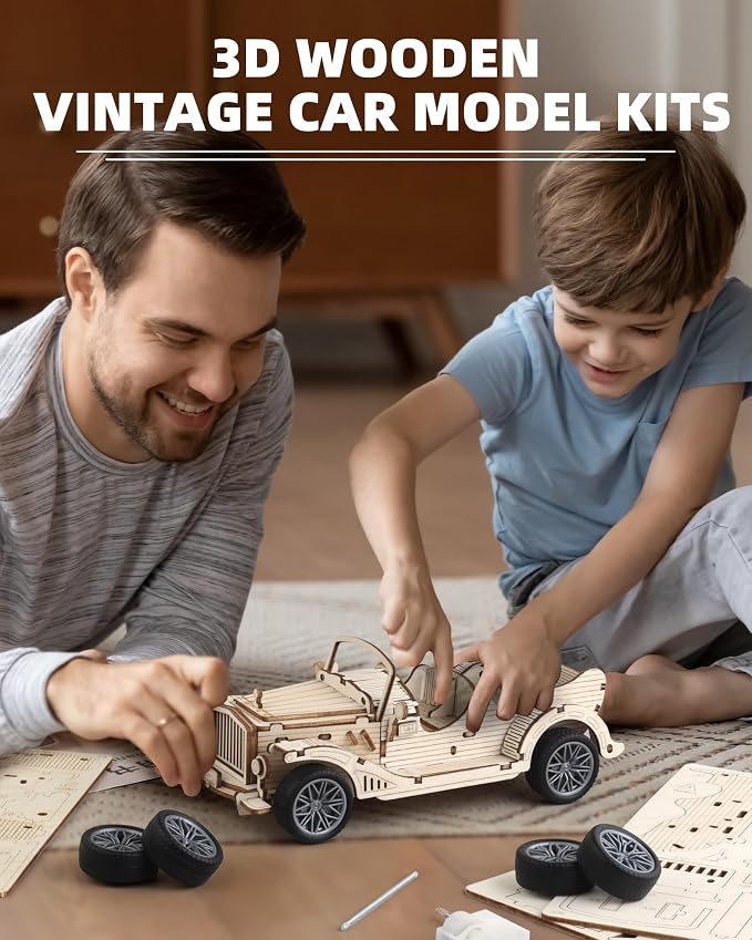 3D Wooden Puzzles Vintage Car Model - Image 7