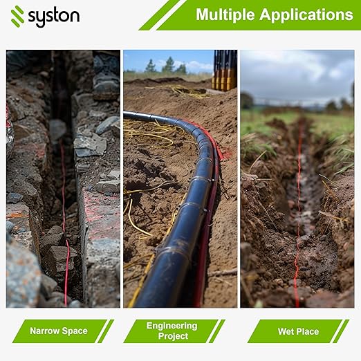 14 AWG Tracer Wire 600V 100% Solid Copper Conductor Direct Burial Underground, Red Tracer Wire for Locating Underground Pipes and Lines Electrical Wire Gas Water Sewer Pipe and Fiber Optic, 250 FT