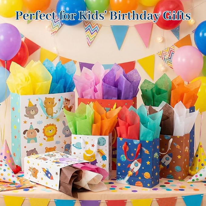 Shindel 330 Sheets Tissue Paper, 14x10 Inch Multicolor Wrapping Paper Bulk - Image 2