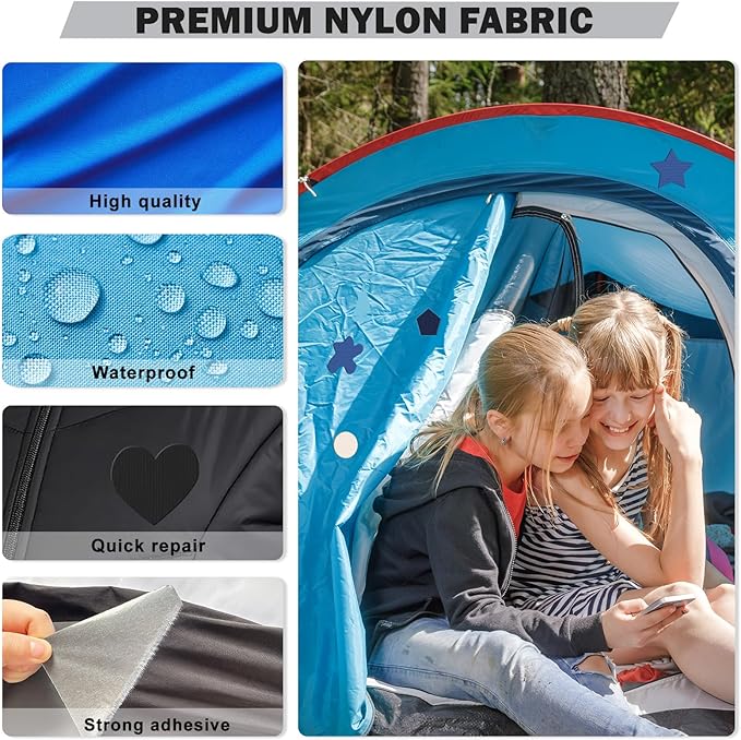 OAZ 3.9 x 63 inch Nylon Fabric Patch Self-Adhesive Waterproof Lightweight Repair Patch Kit for Clothing, Down Jacket, Tent Bag (Brown)