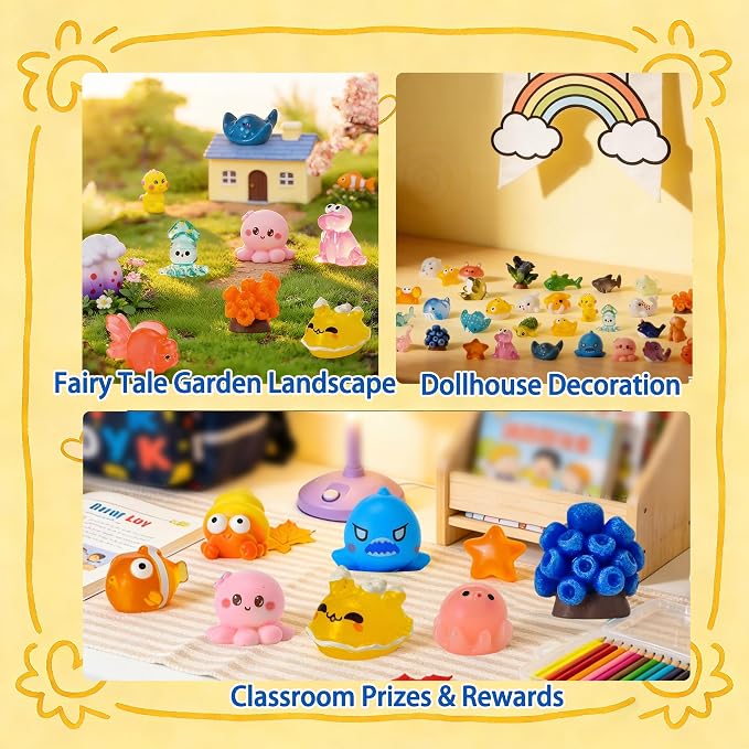 56pcs Mini Ocean Resin Animals, Miniature Plastic Figurines Tiny Sea Animals - Image 7