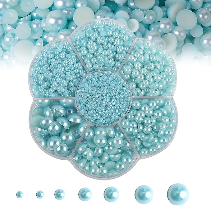 5600PCS Half Round Pearls Flatback Imitation Pearls by MLGDA