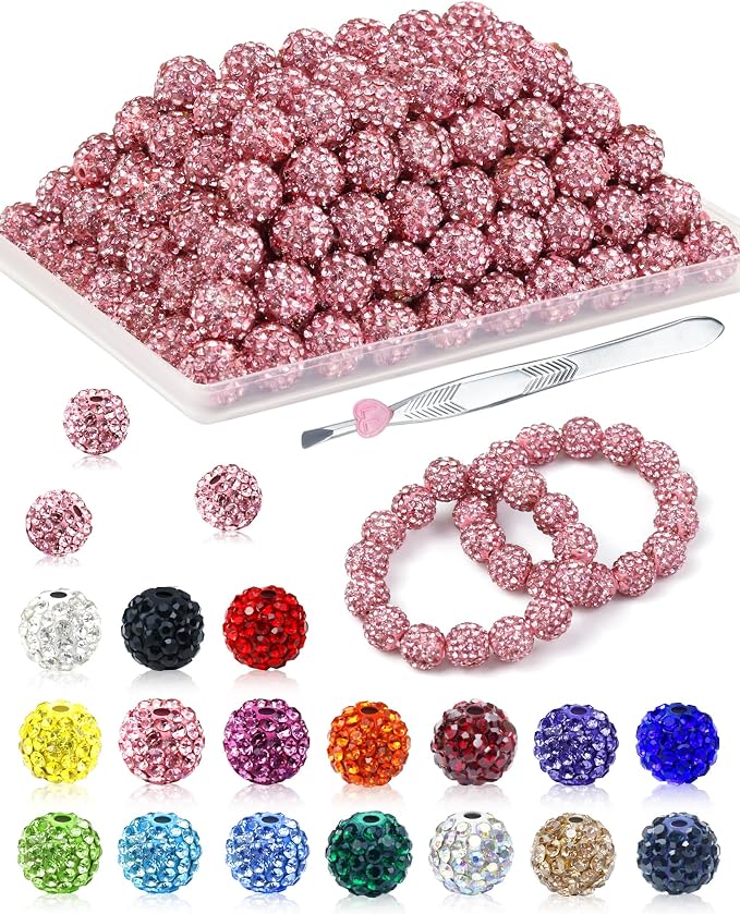 120PCS FIVEIZERO Dark Pink Rhinestone Beads by FIVEIZERO