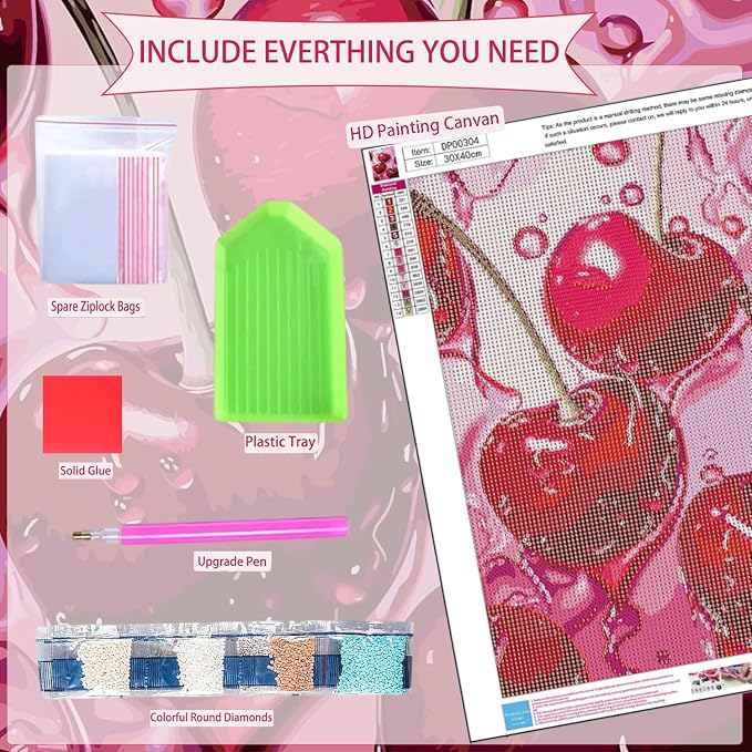 AIBOERL Cherry Diamond Art Kits - Image 6