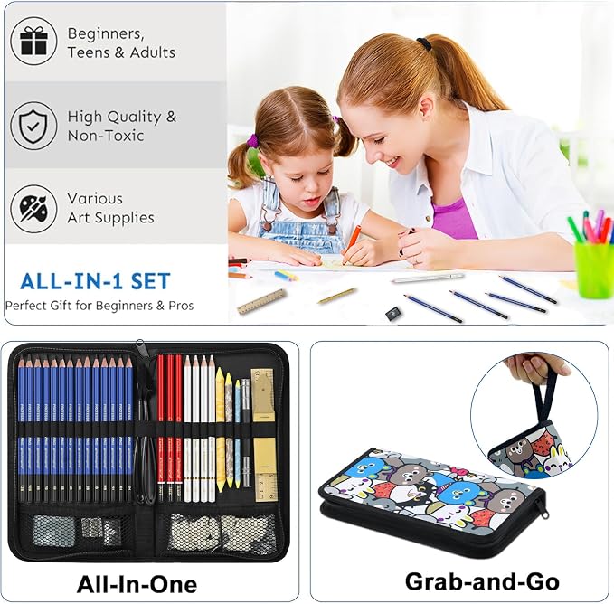53 Pack Drawing Set Sketch Kit, Sketching Supplies - Image 5