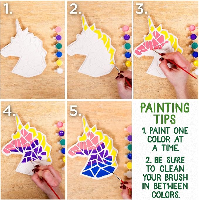 Creative Roots Mosaic Unicorn Stepping Stone, Includes 7-Inch Ceramic Stone & 6 - Image 5