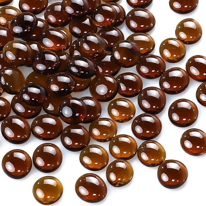 CYS EXCEL Amber Glass Gemstone Beads Vase Fillers Flat Marble Beads Multiple by CYSEXCEL%C2%AE