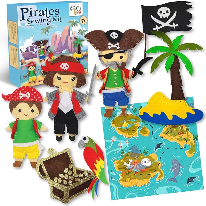 Pirates Pre-Cut Fun Kids Sewing Kit by Craftiloo