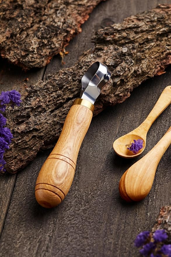Wood Carving Scorp Knife. Round Carving Tool for Spoons, Bowls and Cups. Wood Carvers Rounded Hook Knife Spoon carving knife. (1'inch full scorp)