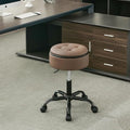 Drafting Chair with Storage, Adjustable Desk Stool with Wheels 20.67"-24.61", Coffee Brown Ergonomic Office Stool