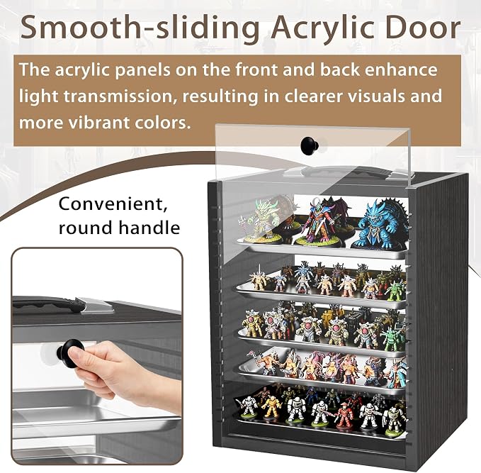 Miniature Storage Case for Collectibles Miniatures, Wooden Miniature Display - Image 6