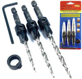 FTG USA Adjustable Wood Countersink Drill Bit Set #6#8#10 with Tapered Drill Bit for Woodworking
