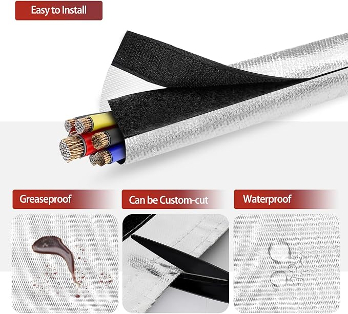 Wire Heat Shield Wrap for Car Hose Lines, 1/2" I.D. x 10FT, - Image 5