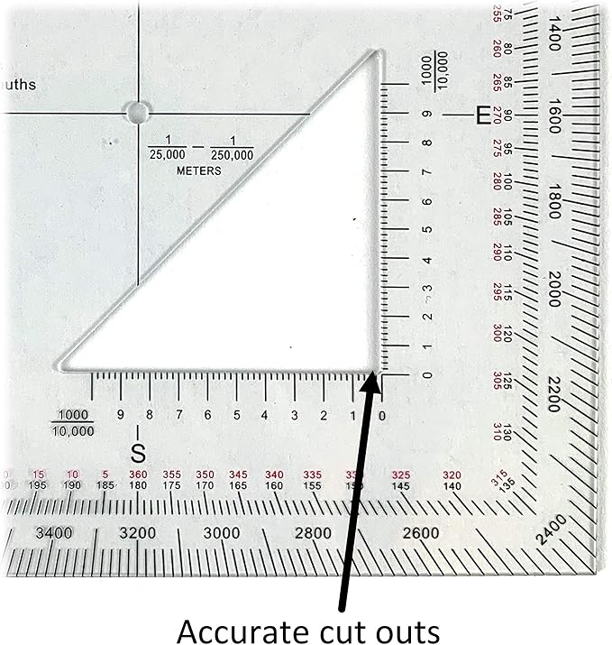Military Protractor - Perfectly Cut for Land Nav