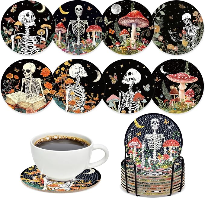 Sitsink Skull Diamond Art Coasters by SitsinkArtCraftsTools