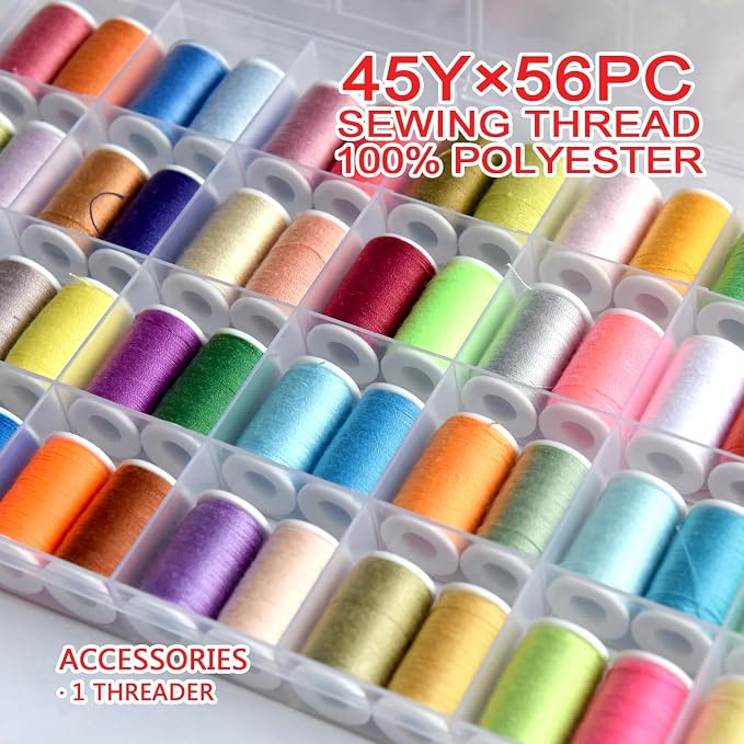 56 rainbowColor Set of Handy Polyester Sewing Threads - Image 2