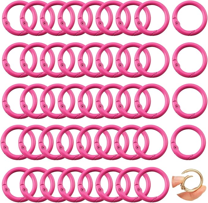 Round Carabiner Clip Bulk 48pcs 1 Inch Colorful Circle Carabiner Key Ring Clips by Cmidy