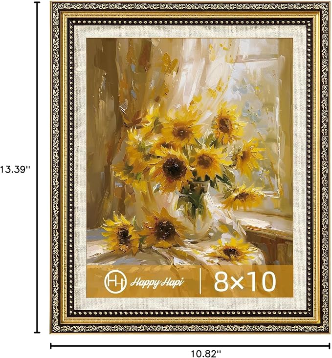 HappyHapi 8x10 Picture Frame Gold, Vintage Frames, 1 Pack | Vintage Picture - Image 9