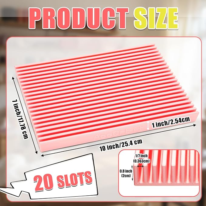 AceOrbit 10 Inch Large-Sized Quilting Rulers Holder, Desktop 20 Slot Ruler - Image 2