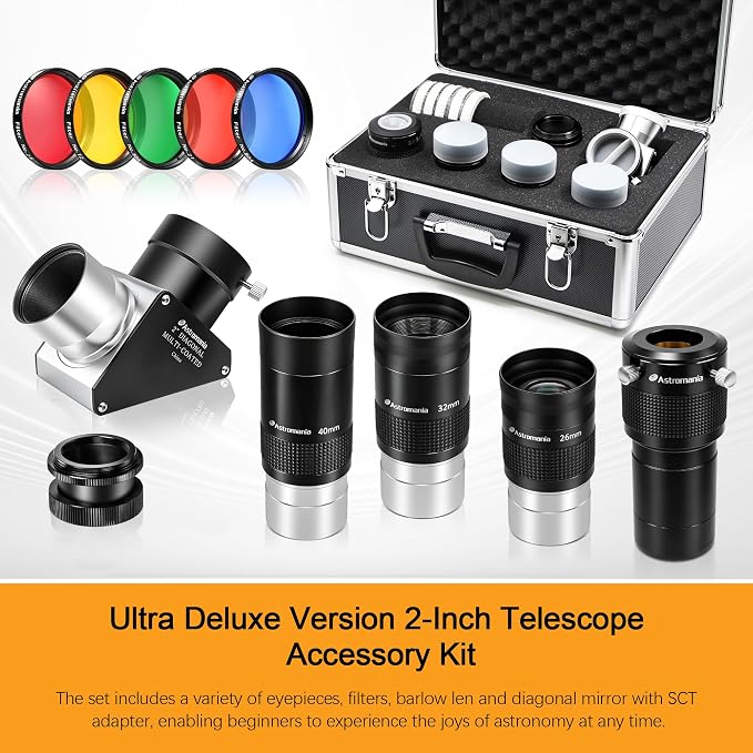 Astromania Telescope Accessory Set 12 Piece, 2 Inch Eyepiece and Filter - Image 7