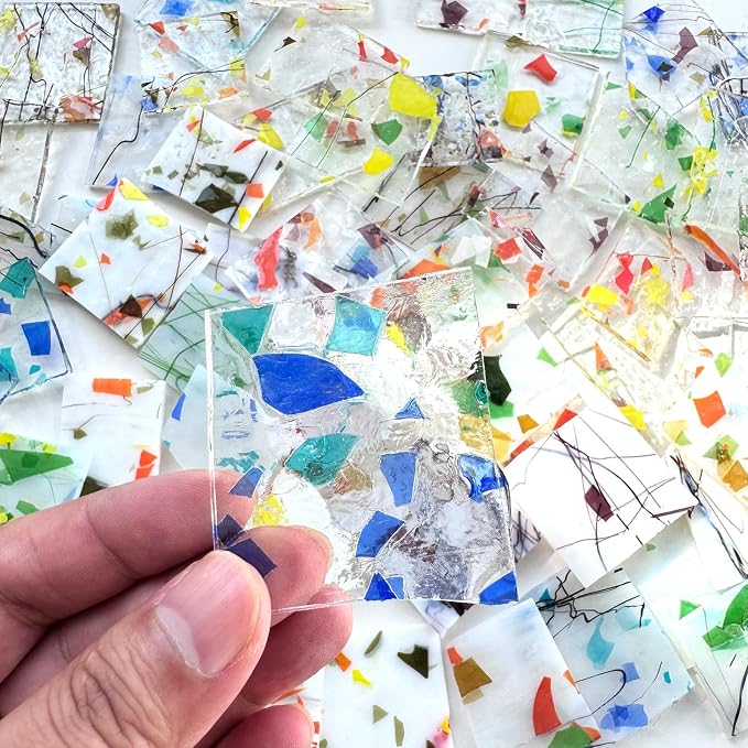 ILLUCKAI 2.2lb Stained Glass Scraps Floral Patterns Collection, Irregular - Image 2