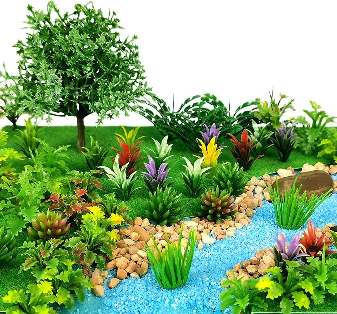 91pcs Model Trees Mixed Miniature Trees Model Train Scenery Fairy Garden Trees by MOMOONNON