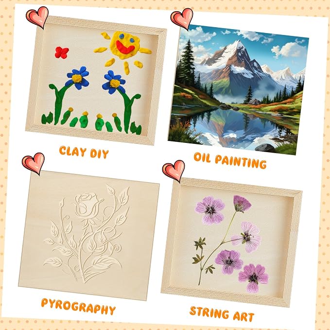 Barydat 24 Pcs Wood Panels for Painting 10'' x 8'' Unfinished Wood Canvas Board - Image 6