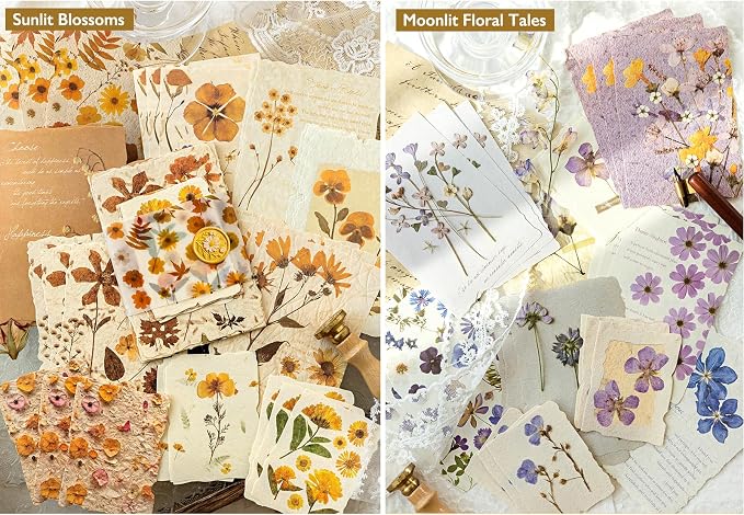 120Pcs Floral Textured Scrapbook Paper - Image 3