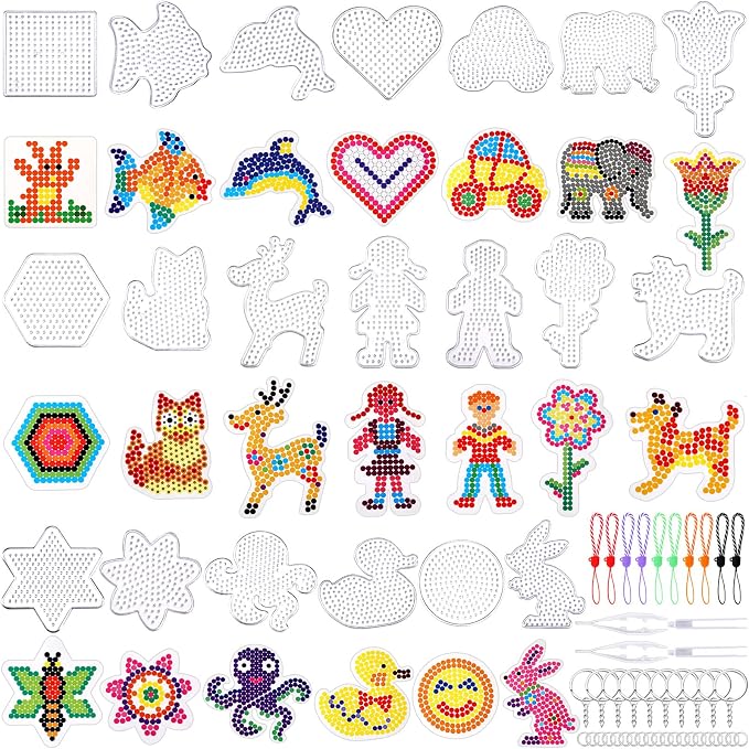 20 Pieces 5mm Fuse Beads Pegboards Clear Animal Shape Plastic Pegboards Craft by AUGSUN
