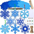 Winlyn 56 Sets 8 Styles Magic Color Scratch Blue Snowflake Ornaments by Winlyn