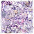 60 Pcs Clear PET Purple Coquette Aesthetic Stickers by Unknown