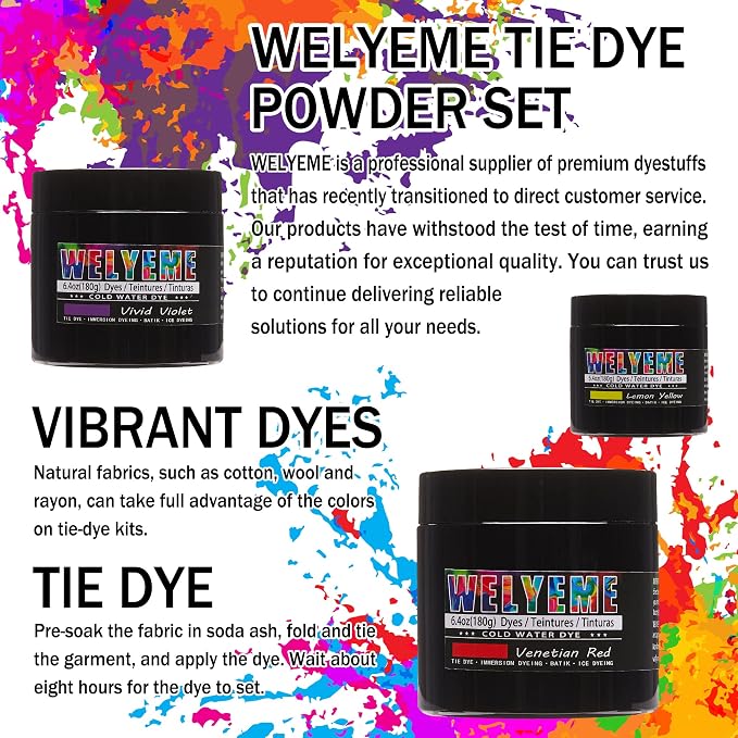 Cold Water Dye Blue, Tie Dye Powder, Fabric Dye Powder - Image 2
