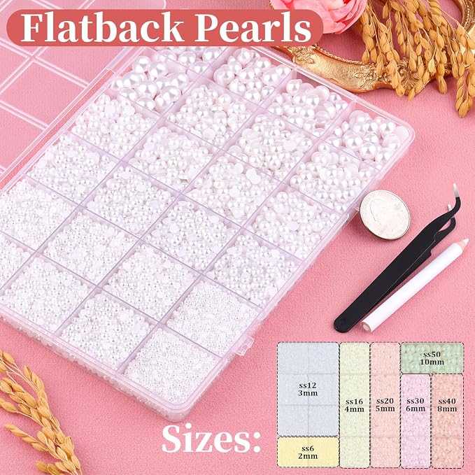 13000Pcs Flatback Pearls for Crafting, Bedazzling Bead for DIY Crafts Clothing - Image 2