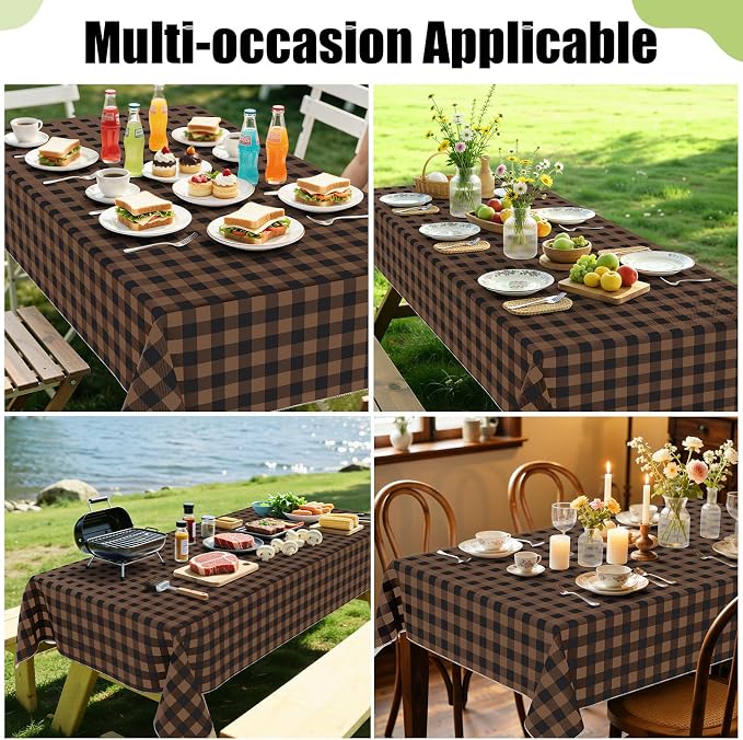 Smiry Rectangle Table Cloth, Waterproof Vinyl Tablecloth - Image 6