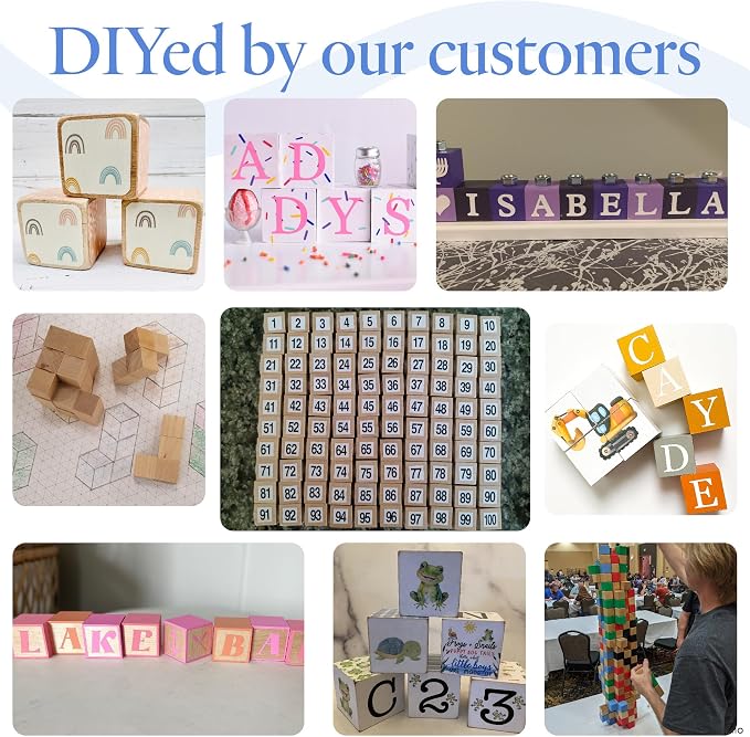 DIY Wooden Cubes 1/4-inch, Unfinished Wood Blocks - Image 7