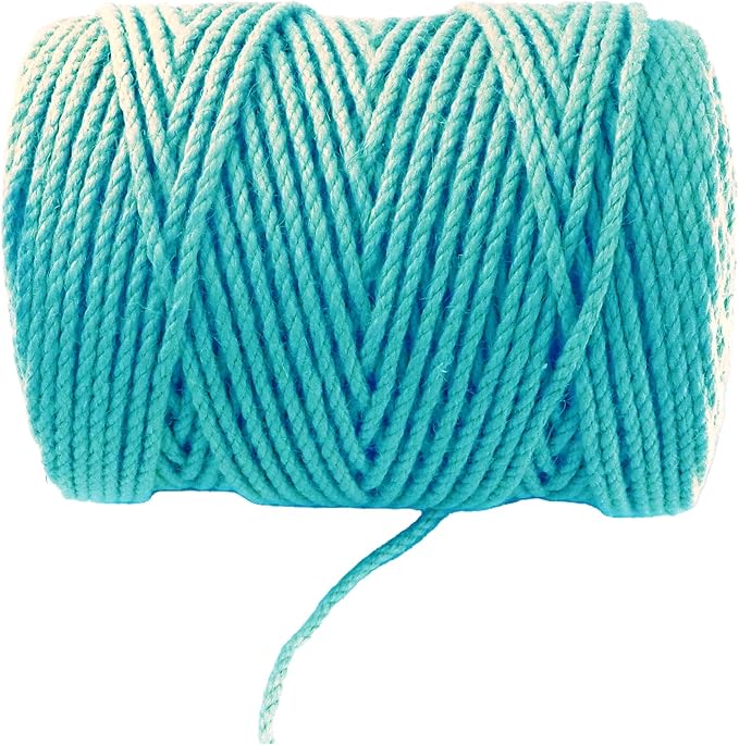 4mm x 300 Feet Blue Jute Rope, Twine for Gardening Tomato Climbing Plant Tie Floristry Crafts Gift Wrapping Packing Decor