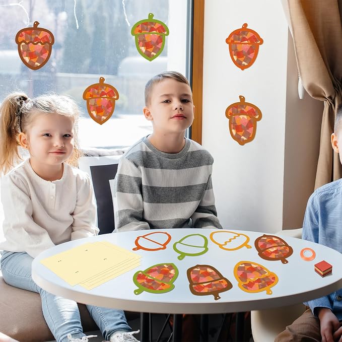 Renbuzhu 40-Pack Fall Acorn Paper Suncatchers Crafts Kit - Image 6