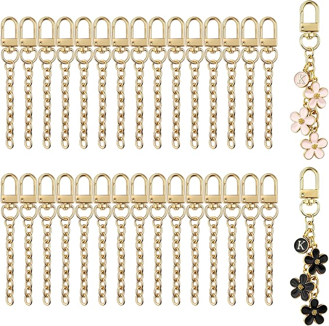 NCIWAN 30 PCS Keychain Making Kit Swivel Snap Hook Lobster Claw Clasps and by Unknown