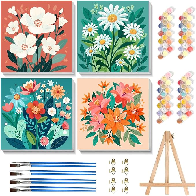 cviokrdu 4 Pack Paint by Numbers Kit by cviokrdu
