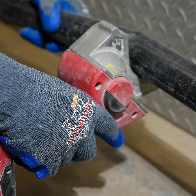 linconson 12 Pairs Extreme Grip Latex Palm Coated Cotton Work Gloves Suitable For Construction, Mechanics and Warehousing