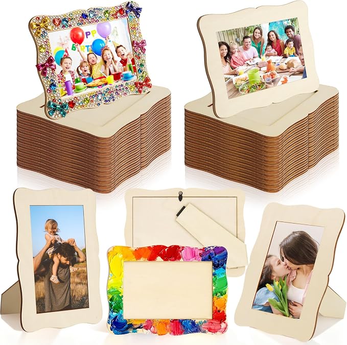 RYKOMO 24 Pack DIY Wooden Picture Frames by RYKOMO