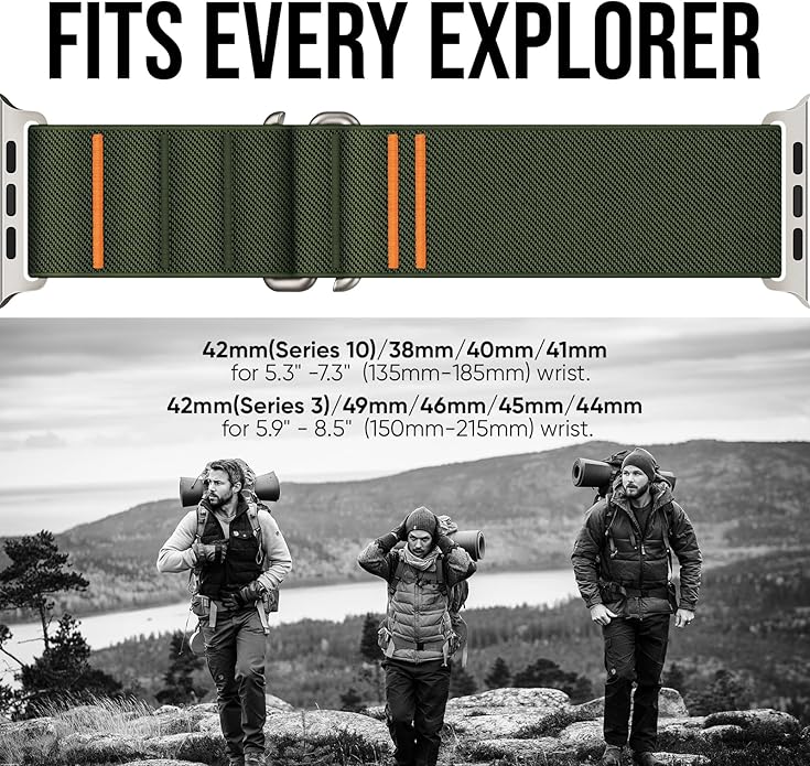 Suitisbest Sport Bands Compatible with Apple Watch Ultra Band 49mm 46mm 45mm 44mm 42mm 38mm 40mm 41mm Men Women, Stretchy Nylon Sport Loop Strap with S-Hook for iWatch Series 10 Ultra SE 9 8 7 6 5 4 3