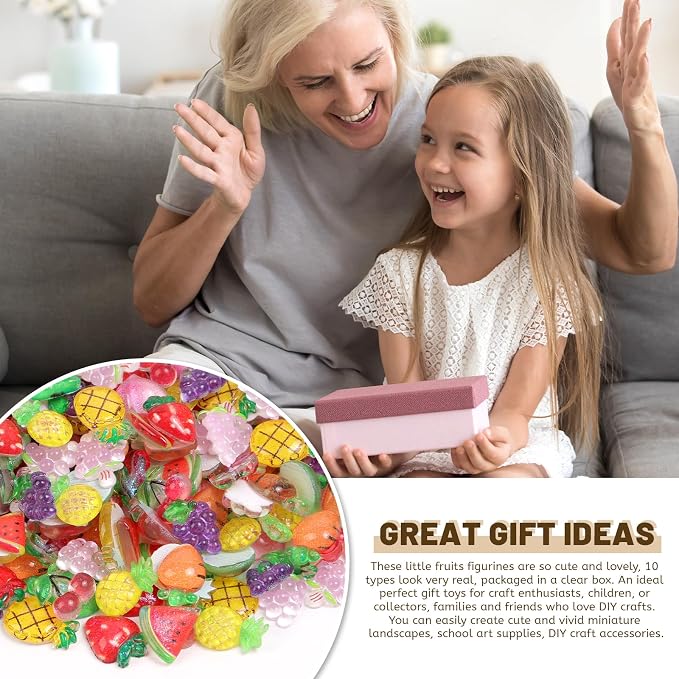 200pcs Mini Fruit Decor Resin Tiny Fruits - Image 4