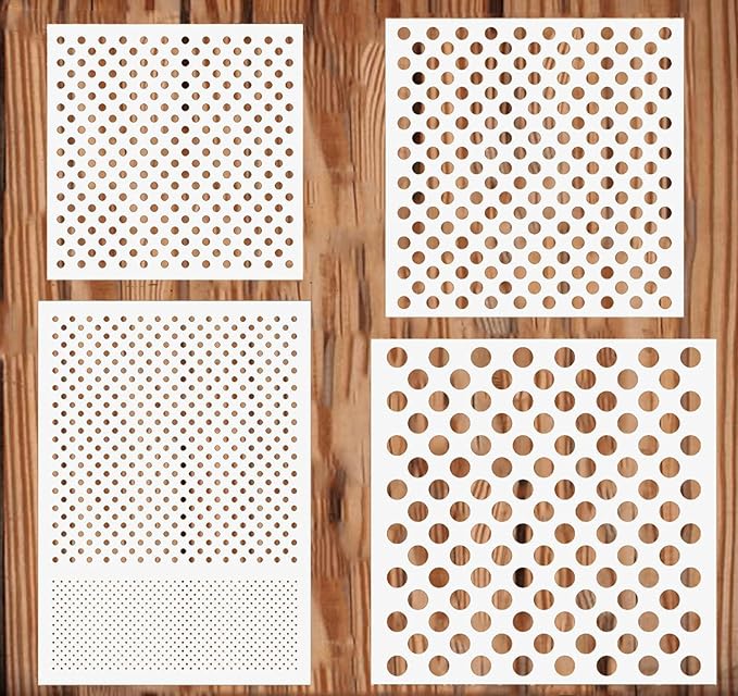 4PCS Dots Stencil 4 Sizes Polka Dot Stencils Painting Template Reusable Plastic by Unknown