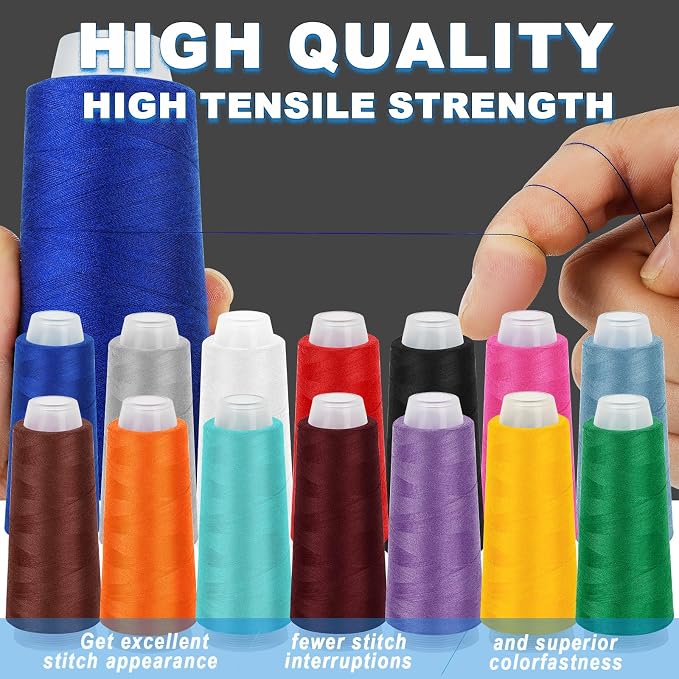 14 Pack Serger Thread Cones, 40S/2-1600 Yards Overlock Sewing Thread - Image 3