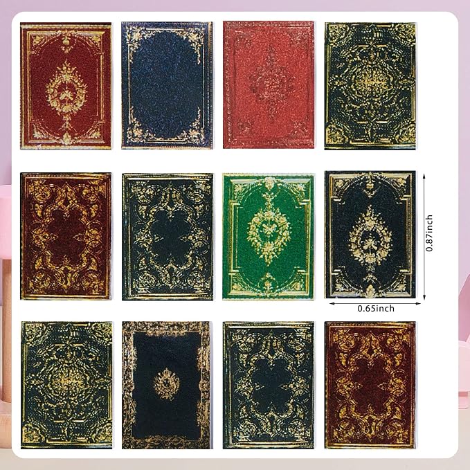 Skylety 24 Pieces 1:12 Scale Miniatures Dollhouse Books Assorted Miniatures - Image 3