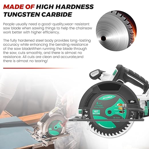 Puxyblue 4-1/2 Inch Circular Saw Blade 115MM 24T Farming & 40T Fine Finish with 3/8 Inch (9.5MM) Arbor,TCT Trim Saw Blade for Wood, Plastic and Composite Materials