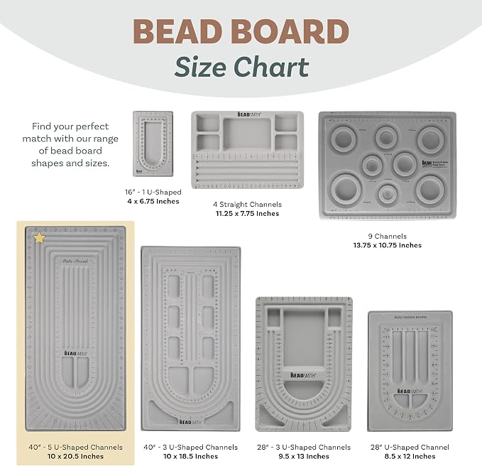 The Beadsmith Bead Board, 5 U-Shape and 6 Straight Channels, 10 x 20.5 inches - Image 6