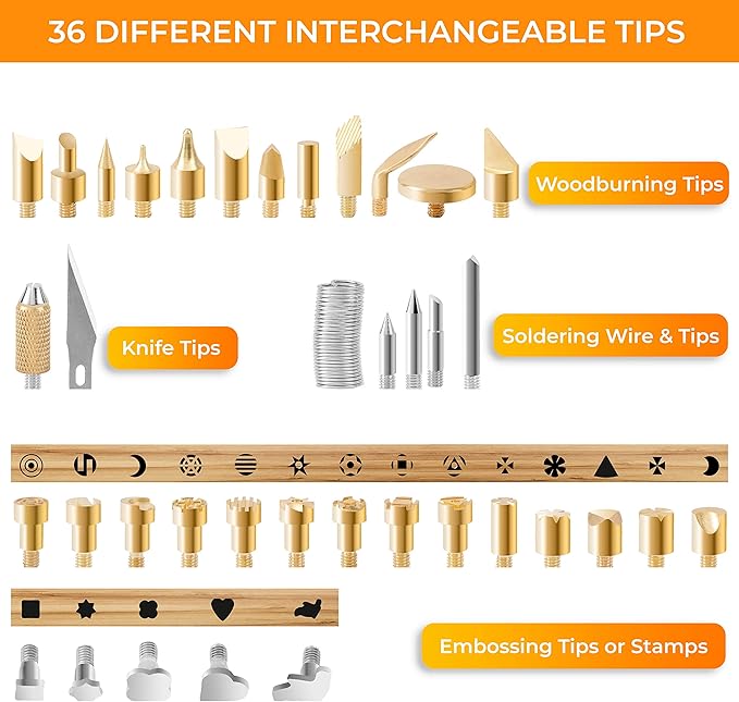 Premium Wood Burning Kit 43PCS, Dual Power Mode Wood Burner Pen Tool - Image 5