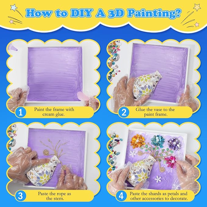 DIY Vase Mosaic Painting Kit, DIY Mosaic Arts and Craft Kits - Image 4